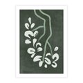 Plakat bez ramy 40x50 - Rozkwitające Zielone Gałęzie - abstrakcyjne delikatne zielone linie, podobne do gałęzi kwiatów