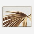Obraz w ramie 120x80 - Egzotyczny Blask - złote, liście - rama drewno
