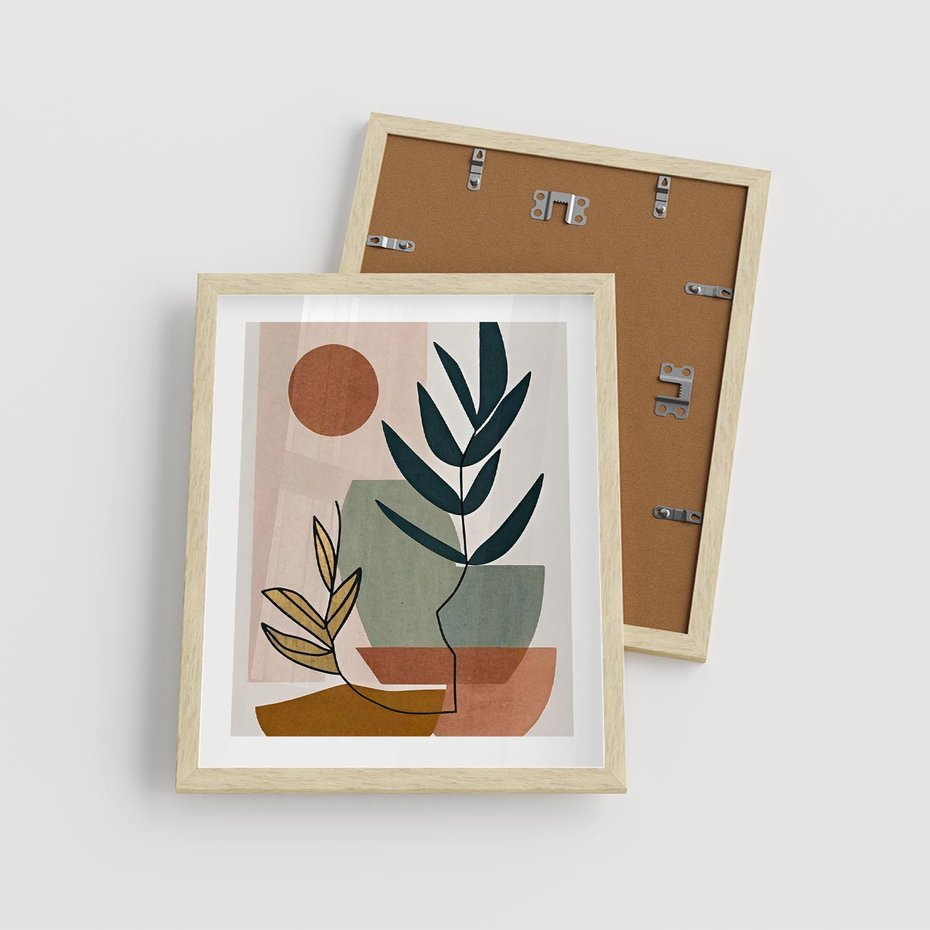 Plakat w ramie 40x50 - Rozkwitająca Boho Wyobraźnia - boho obraz, abstrakcja - rama drewno