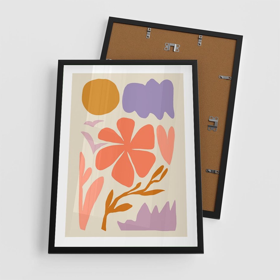 Plakat w ramie 50x70 - Nowoczesne Światło - abstrakcyjny obraz, pastelowe kolory - rama czarna