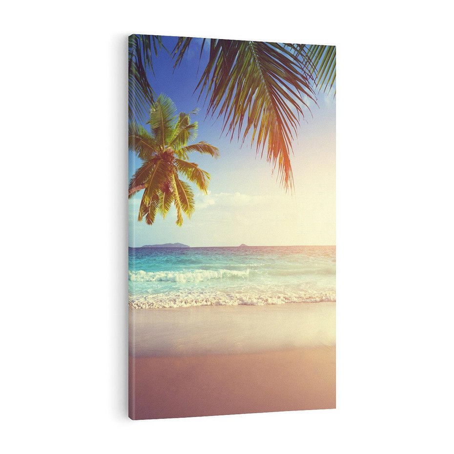 Obraz na płótnie 80x120 - Rajska plaża na Seszelach - Seszele, plaża