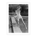 Plakat bez ramy 40x50 - Retro Basen - retro zdjęcie, czarno białe