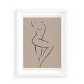 Plakat w ramie 50x70 - Zanikająca Wyobraźnia - mnimalistyczny akt, beżowa tonacja - rama biała