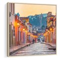 Obraz w ramie 50x50 - W stronę marzycielskich horyzontów - włoska uliczka, wieczór - rama drewno