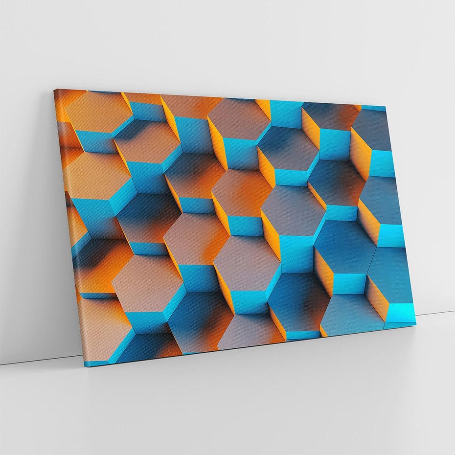 Obraz na płótnie 120x80 - Trójwymiarowa Gra - geometryczna, 3D