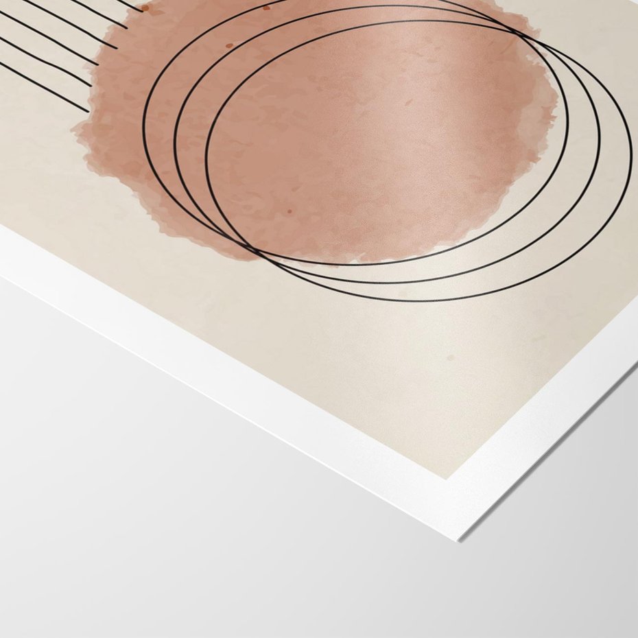 Plakat bez ramy 21x30 - Migotliwe Kontury - akwarelowa plama, geometryczne szkicowane kształty