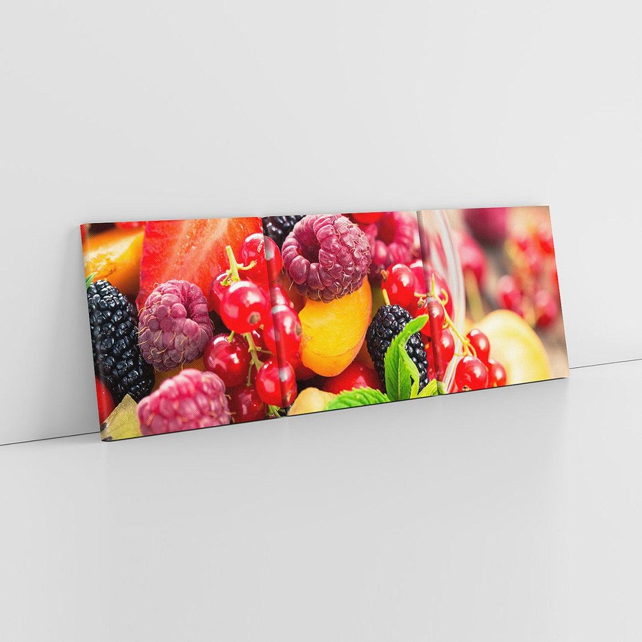 Obraz na płótnie 150x50 - Smakowite Porywy - owoce, jedzenie