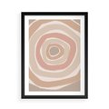Plakat w ramie 50x70 - Roztopione Granice - abstakcyjne koła, delikatne odcienie beżu - rama czarna