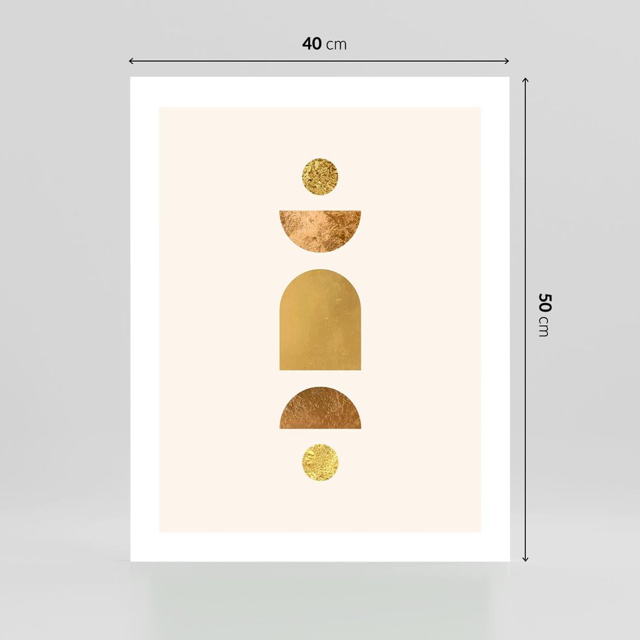 Plakat bez ramy 40x50 - Abstrakcyjne Wzory - geometryczne złote kształty, tekstura