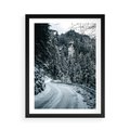 Plakat w ramie 50x70 - Zimowa Przygoda - zima w górach, droga - rama czarna