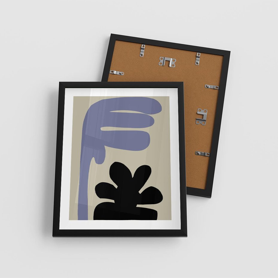 Plakat w ramie 40x50 - Abstrakcyjne Interakcje Form - minimalizm, boho plakat - rama czarna