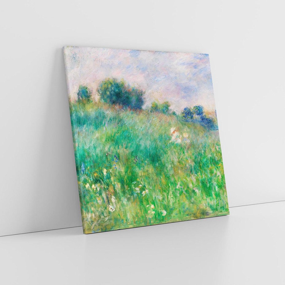 Obraz na płótnie 40x40 - "Łąka (La Prairie)" (1880) Pierre-Auguste Renoir - Reprodukcja - reprodukcja, obraz na płótnie