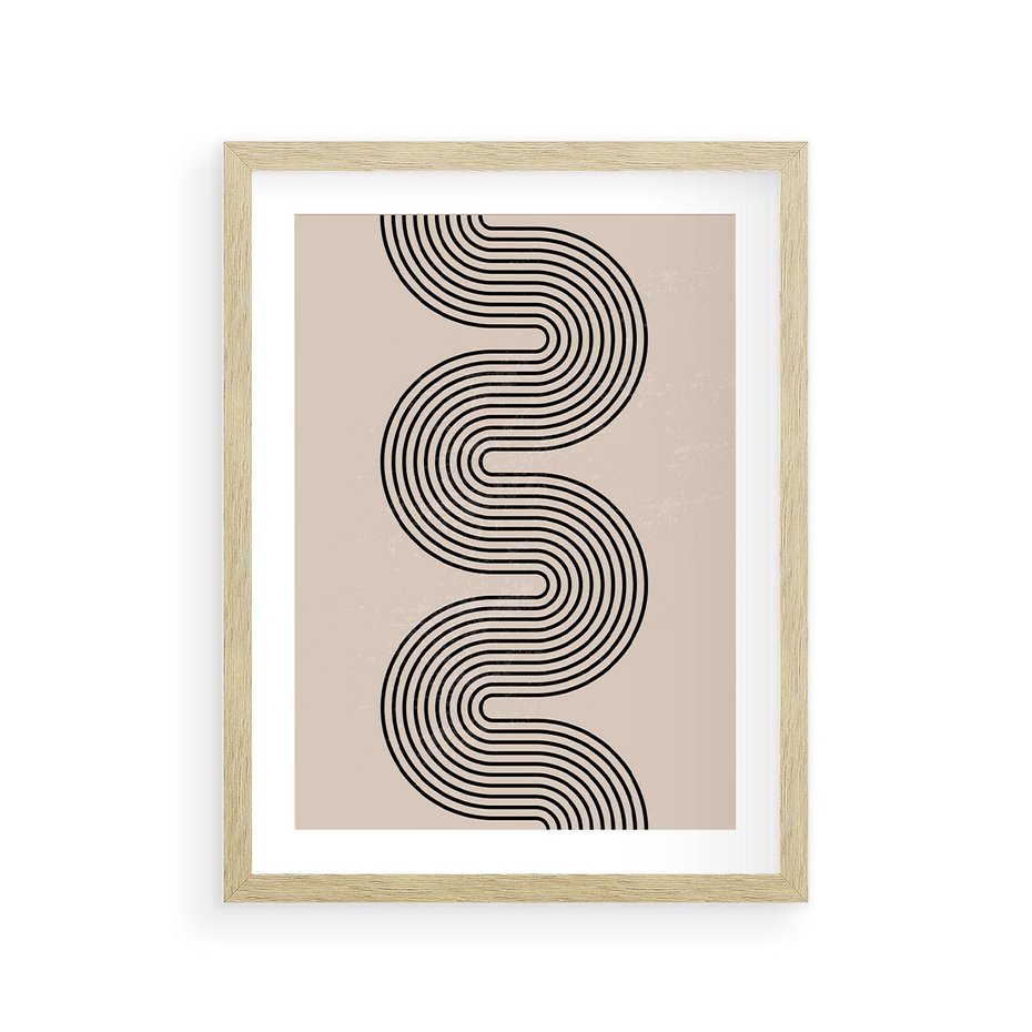 Plakat w ramie 30x40 - Bezgraniczne Odbicia - abstrakcyjne linie, geometria - rama drewno