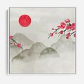 Obraz w ramie 80x80 - Harmonia Japandi - styl japandi, japonia - rama biała