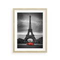 Plakat w ramie 30x40 - Elegancja Wieży - wieża, Eiffla - rama drewno