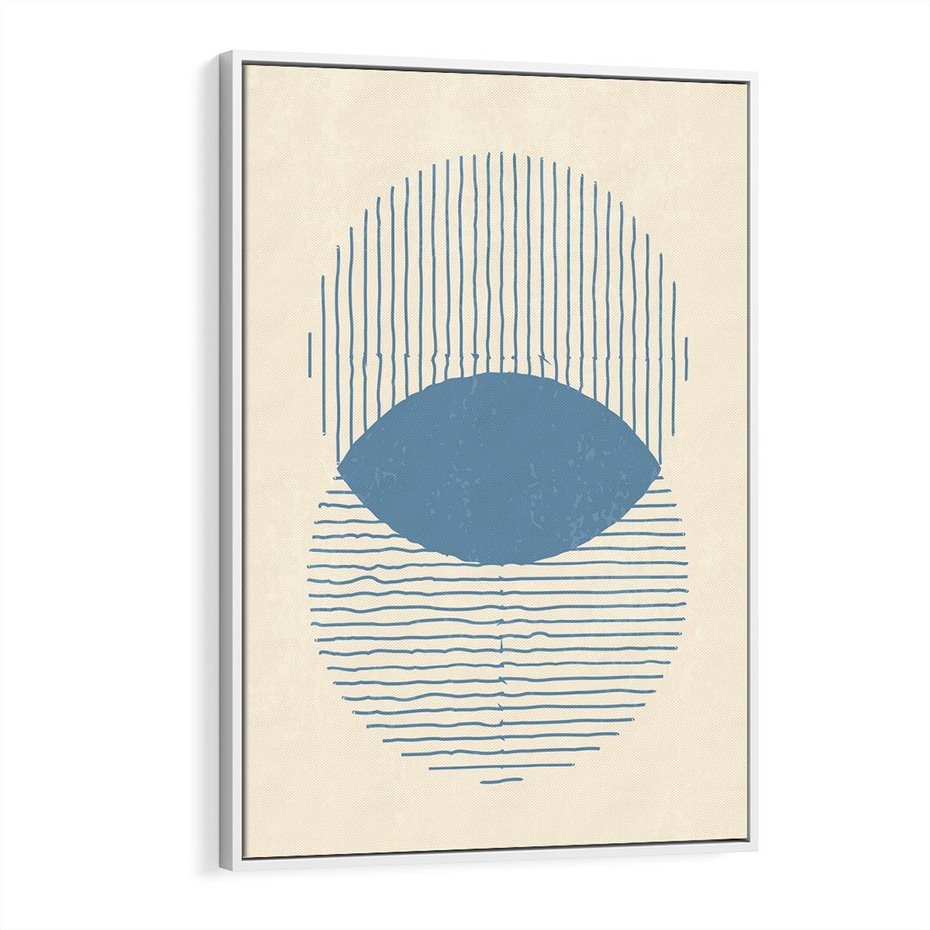 Obraz w ramie 50x70 - Wnętrza Refleksji - geometryczne kształty, koła - rama biała