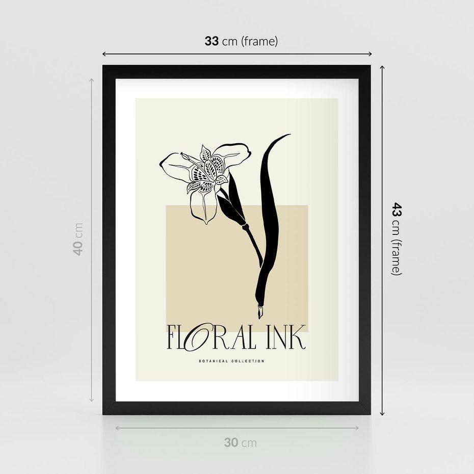 Plakat w ramie 30x40 - Wyblakłe odcienie snów - kwiat, irys - rama czarna
