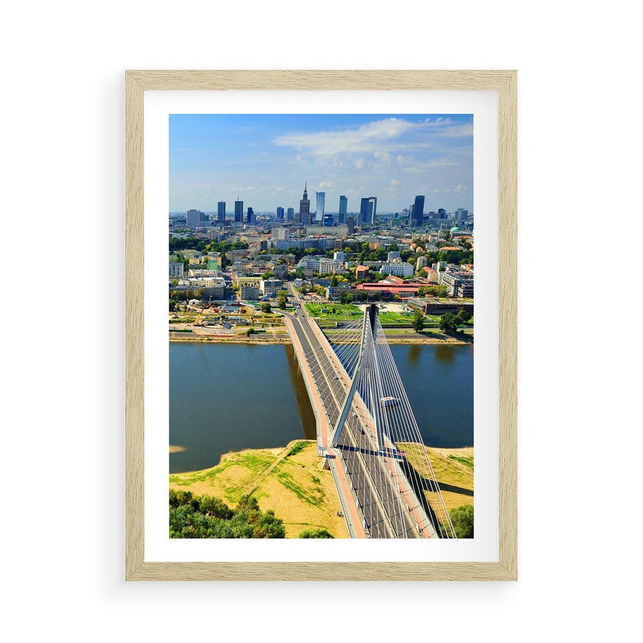Plakat w ramie 50x70 - Most w metropolii - most, miato - rama drewno