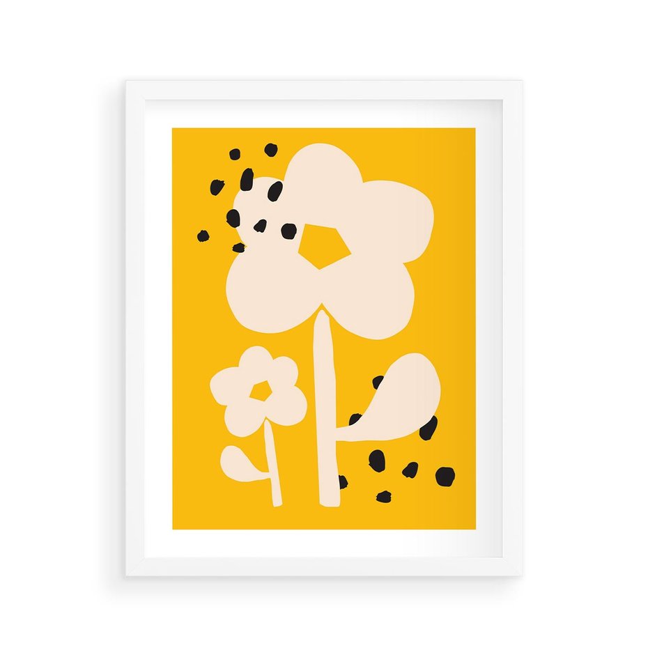 Plakat w ramie 40x50 - Bezgraniczne Impulsy - abstrakcyjny kwiat, plakat - rama biała