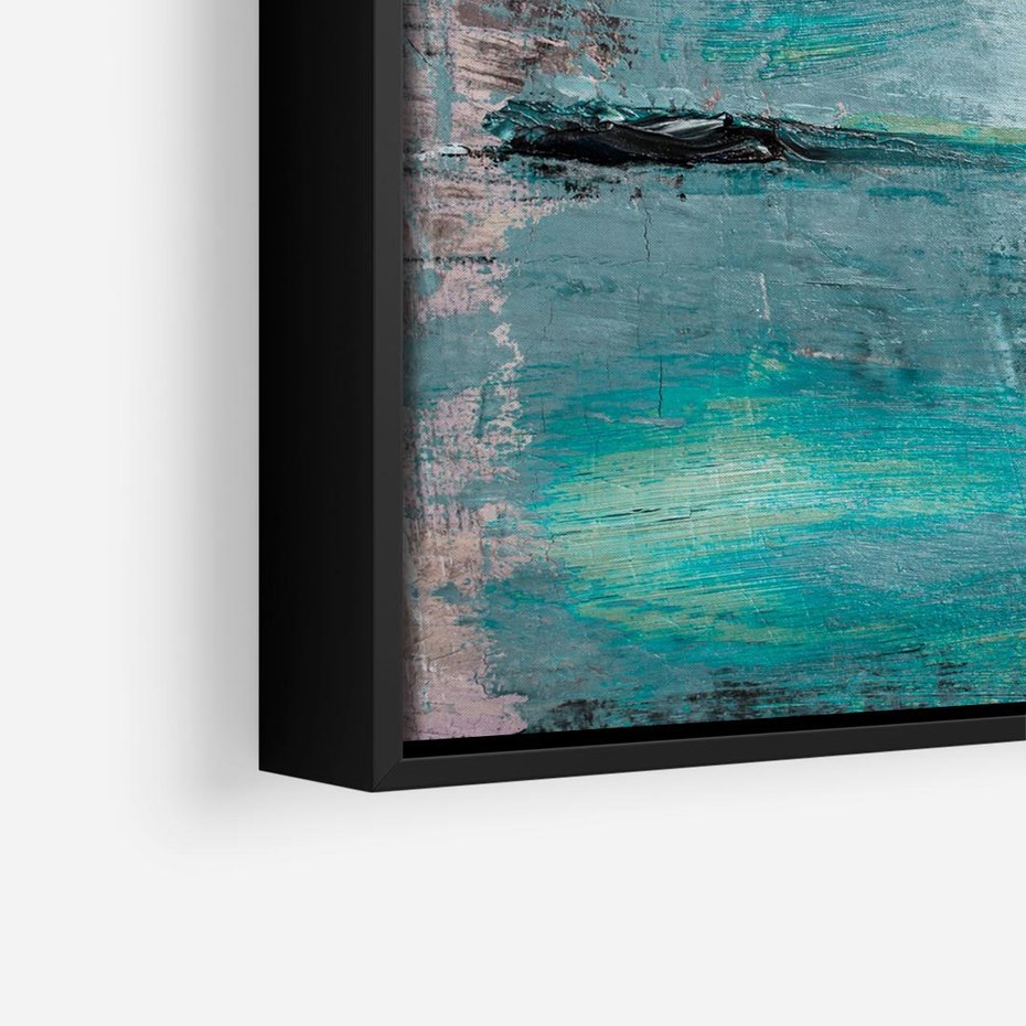 Obraz w ramie 50x50 - Odbicie utraconych barw - abstrakcja, niepokój - rama czarna