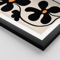 Plakat w ramie 30x40 - Wyjątkowość Boho - minimalistyczny abstrakcyjny obraz, prymitywne kwiaty - rama czarna