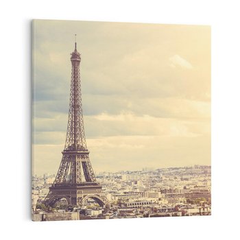 Obraz na płótnie 80x80 - Paryż: Wieża Eiffla w blasku - Wieża, Eiffla