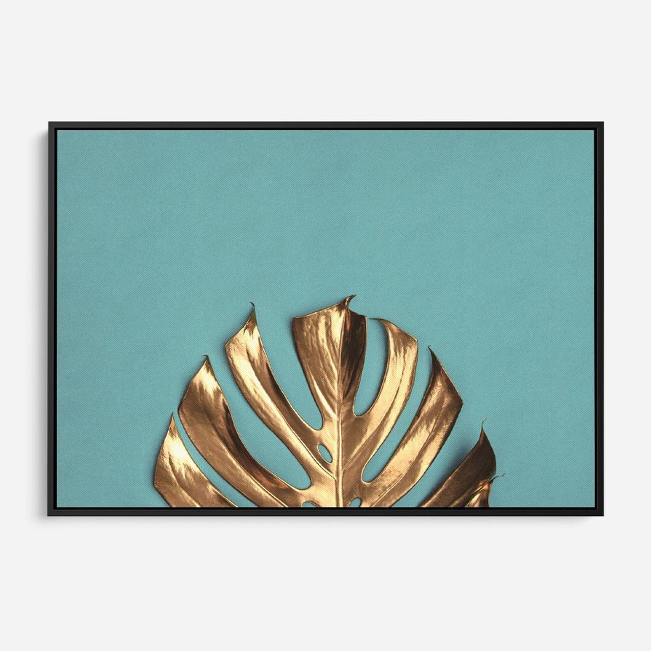 Obraz w ramie 100x70 - Piękno Natury - złote, liście - rama czarna