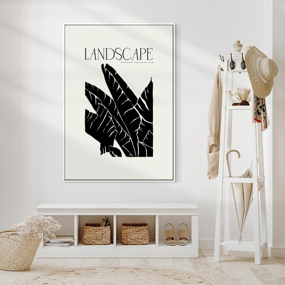 Obraz w ramie 50x70 - Rytmy roślinnego życia - nowoczesna sztuka, minimalistyczny styl - rama biała