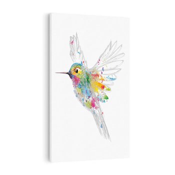 Obraz na płótnie 80x120 - Koliber w akwareli - akwarela, koliber