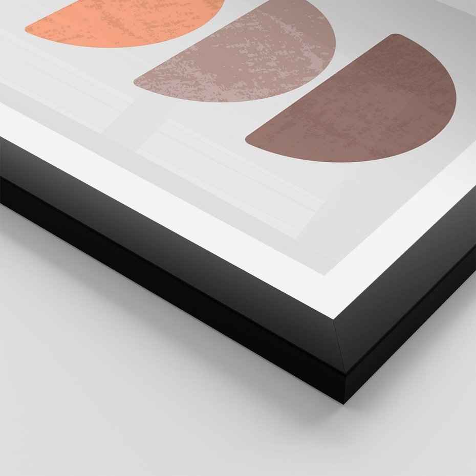 Plakat w ramie 30x40 - Minimalizm i Geometria - minimalistyczny obraz, mid-century styl - rama czarna