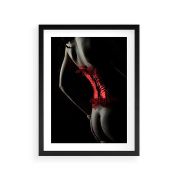 Plakat w ramie 30x40 - Piękno i Siła - akt, kobieta - rama czarna