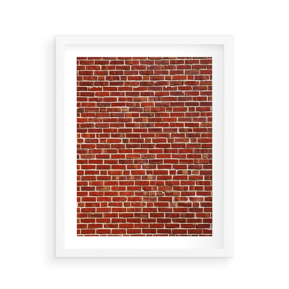 Plakat w ramie 40x50 - Mur z Cegieł - cegły, mur - rama biała