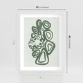 Plakat w ramie 30x40 - Migotliwe Widzenia Zieleni - zielona abstrakcja, zgaszona zieleń - rama biała