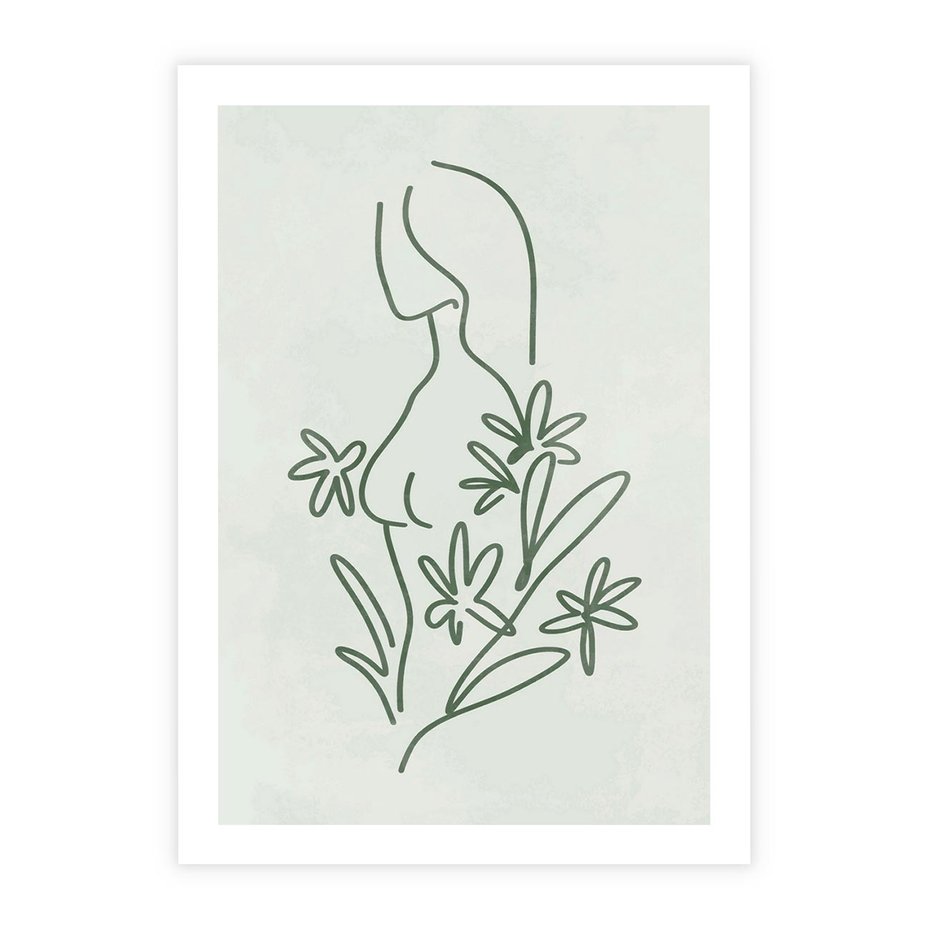 Plakat bez ramy 30x40 - Odbicia Zielonego Raju - zielony odcień, abstrakcja