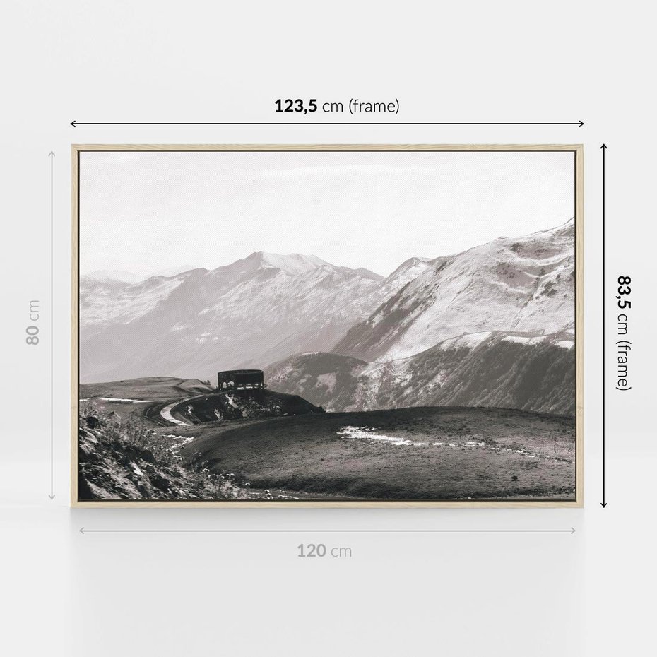 Obraz w ramie 120x80 - Wzgórza w Bieli - górski krajobraz, punkt widokowy - rama drewno