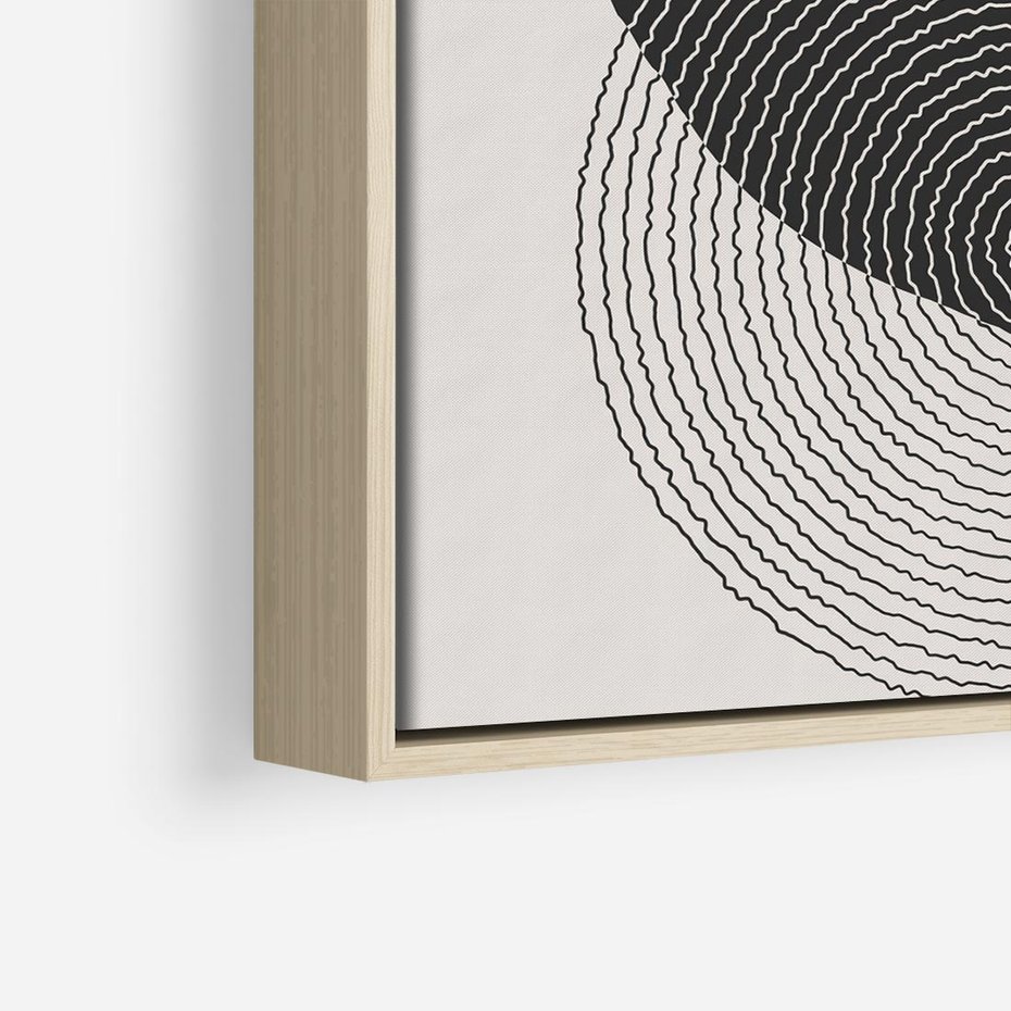 Obraz w ramie 50x50 - Boho Przenikanie Uroku - abstrakcyjna kompozycja, okręgi - rama drewno