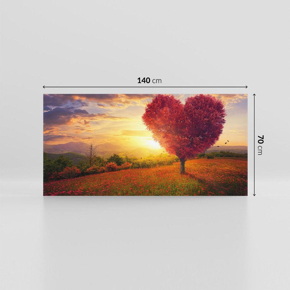 Obraz na płótnie 140x70 - serce natury - drzewo, serce