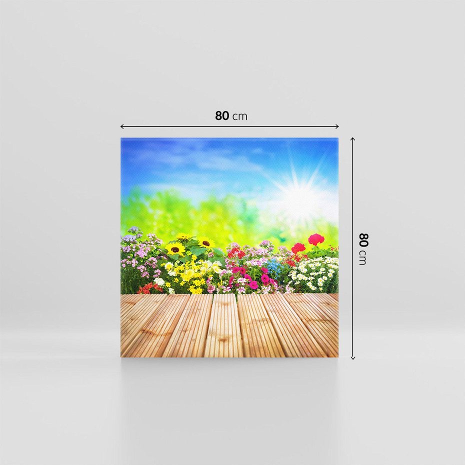 Obraz na płótnie 80x80 - Energiczny ogród - kwiaty, ogród