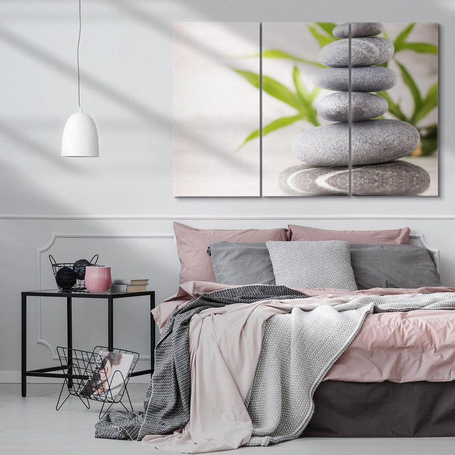 Obraz na płótnie 120x80 - Spa kamienie: naturalne piękno - spa, kamienie