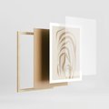 Plakat w ramie 50x70 - Formy Nowoczesności - minimalistyczny plakat, liście palmy - rama drewno
