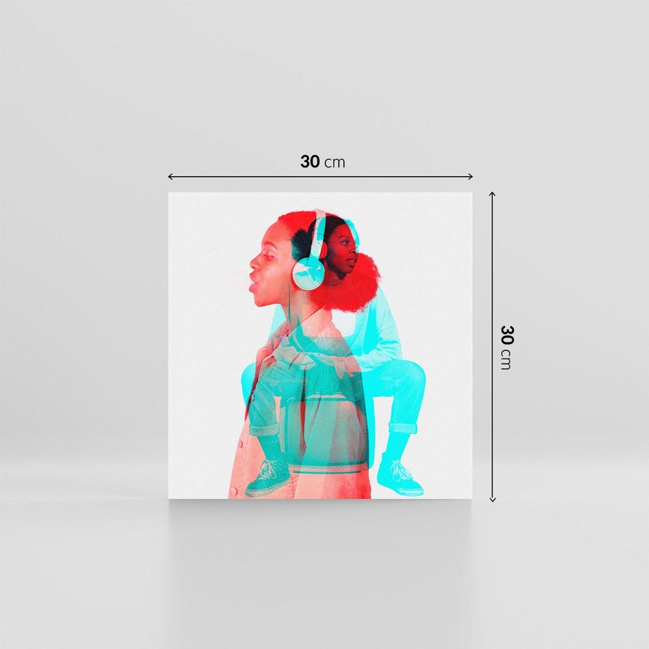 Obraz na płótnie 30x30 - Rytmy Wspomnień - kolaż zdjęć, kobieta