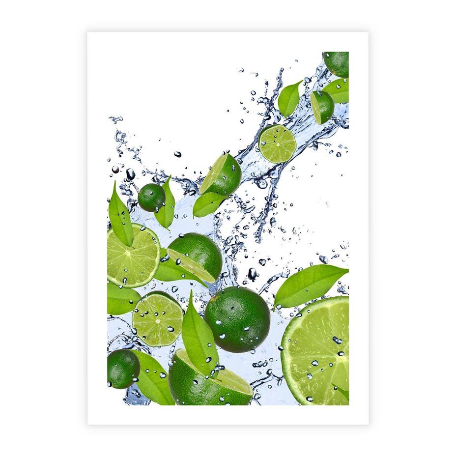 Plakat bez ramy 50x70 - Cytrusowa Świeżość - limonki, cytryny