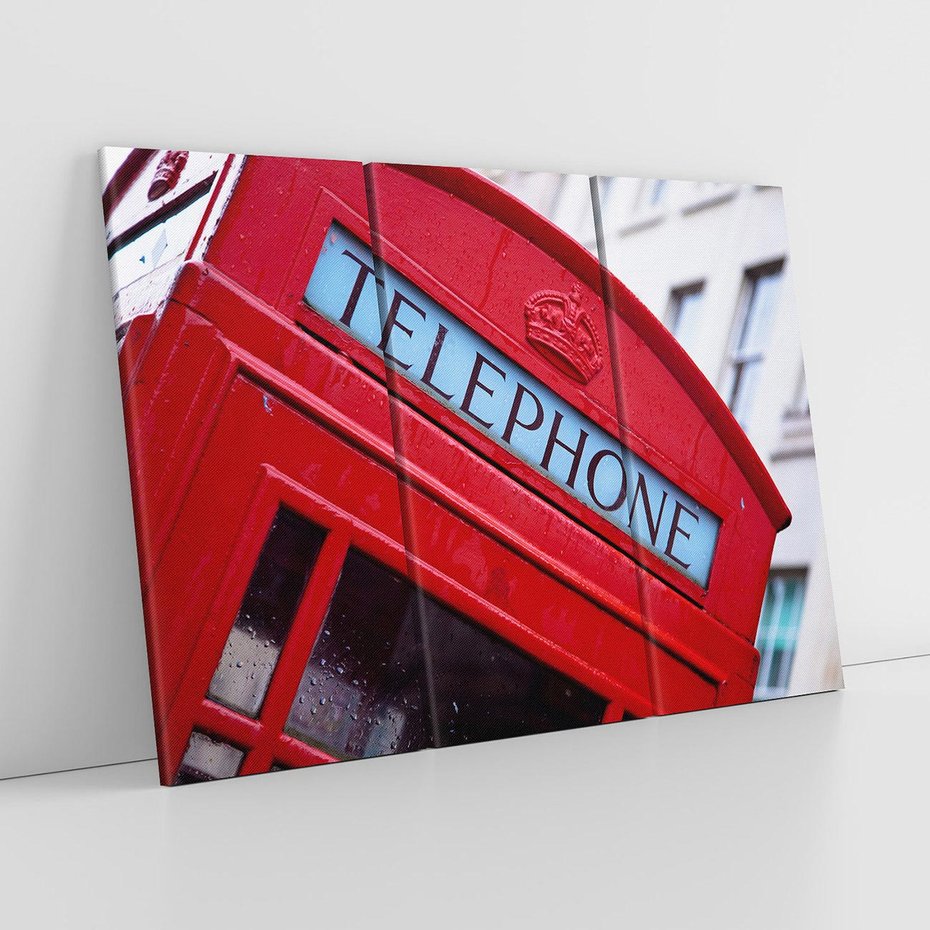 Obraz na płótnie 120x80 - Budka Telefoniczna Londyn - Ikona Brytyjskiego Stylu - budka, telefoniczna