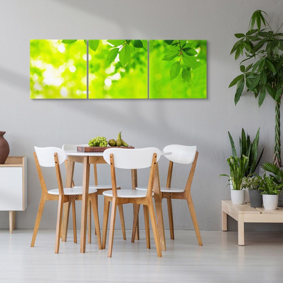 Obraz na płótnie 120x40 - Liście w Wodzie - liście, woda