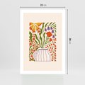 Plakat bez ramy 21x30 - Świeżość Kwiatów - kwiaty w wazonie, minimalistyczna kompozycja