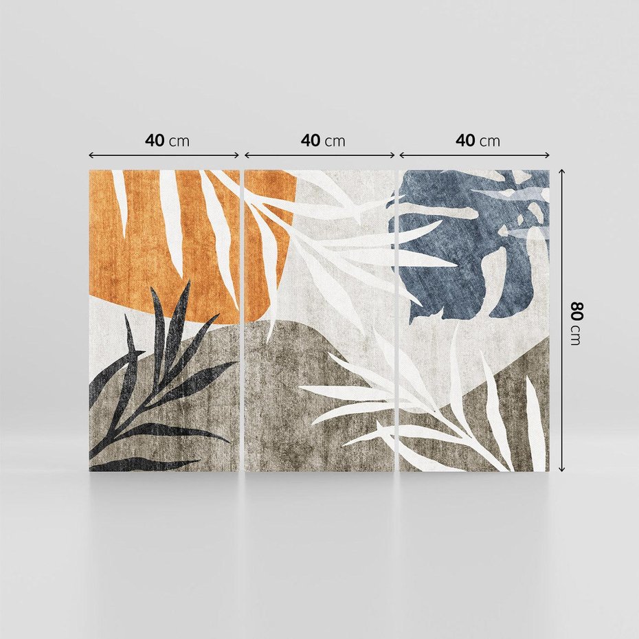 Obraz na płótnie 120x80 - Oddechy ciszy i ruchu - rzut liści palmy, monstery