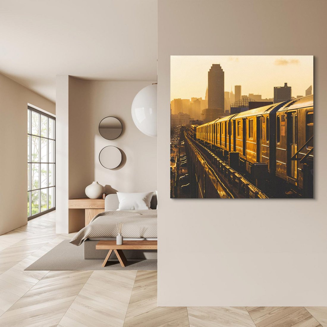 Obraz na płótnie 70x70 - Podróż Podziemna: Pociąg i Metro - pociąg, metro