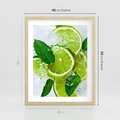 Plakat w ramie 40x50 - Ożywczy duet limonek i cytryn - limonki, cytryny - rama drewno