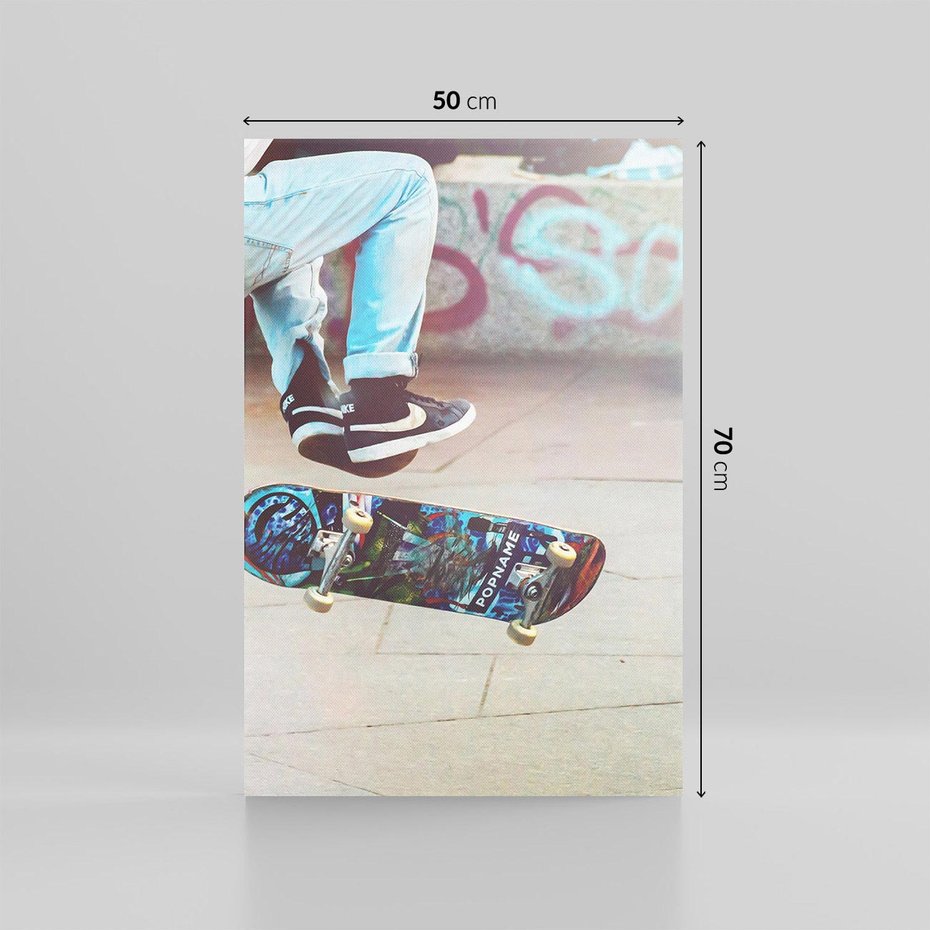 Obraz na płótnie 50x70 - Skateboardowe Rytmy na Desce - deskorolka, skateboard