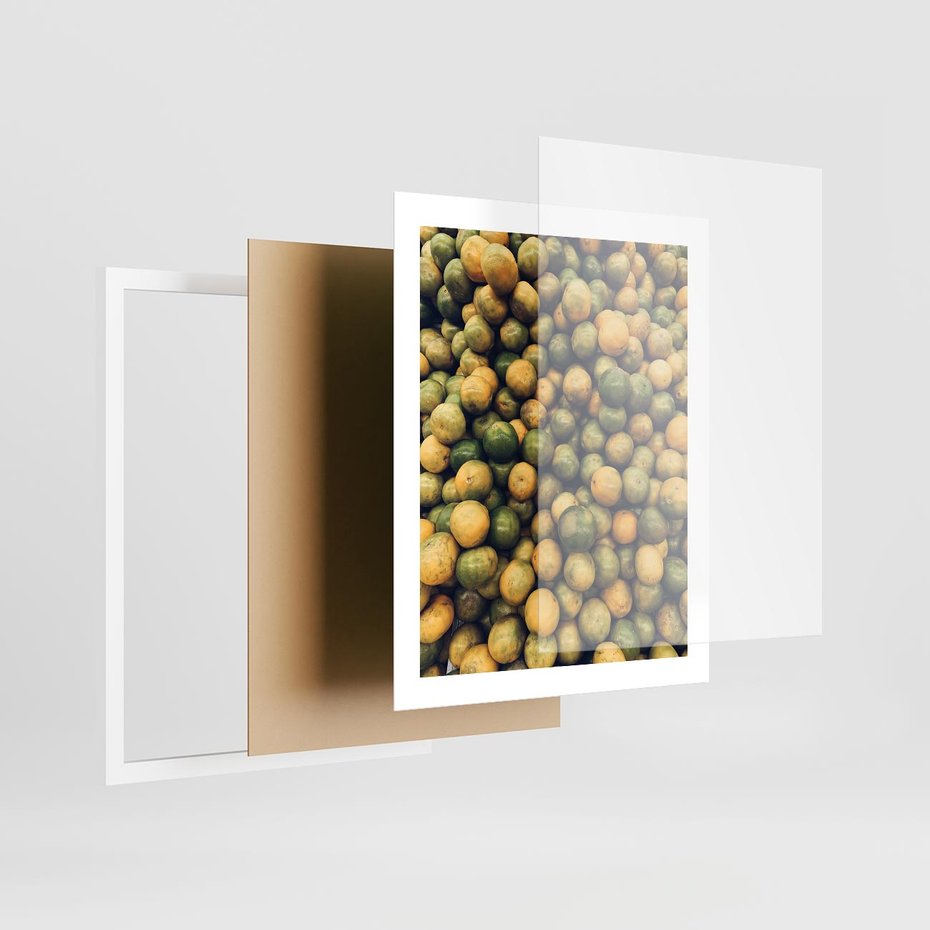 Plakat w ramie 40x50 - Świeżość Cytrusów - cytryny, limonki - rama biała